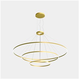 Lámpara Colgante Circular Downward 3 Rings (ø3000 ø2000 ø1200) LED 326.4W 17218lm 4000K Oro Leds C4 CS4G-00X9AZDUEF