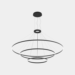 Lámpara Colgante Circular Downward 3 Rings (ø3000 ø2000 ø1200) LED 326.4W 17218lm 4000K Negro Leds C4 CS4G-00X9AZRU05