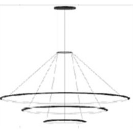 Lámpara Colgante Circular Downward 3 Rings (ø1200 ø900 ø600) LED 140.8W 5767lm 3000K Negro Leds C4 CS4L-00W9AZOU05