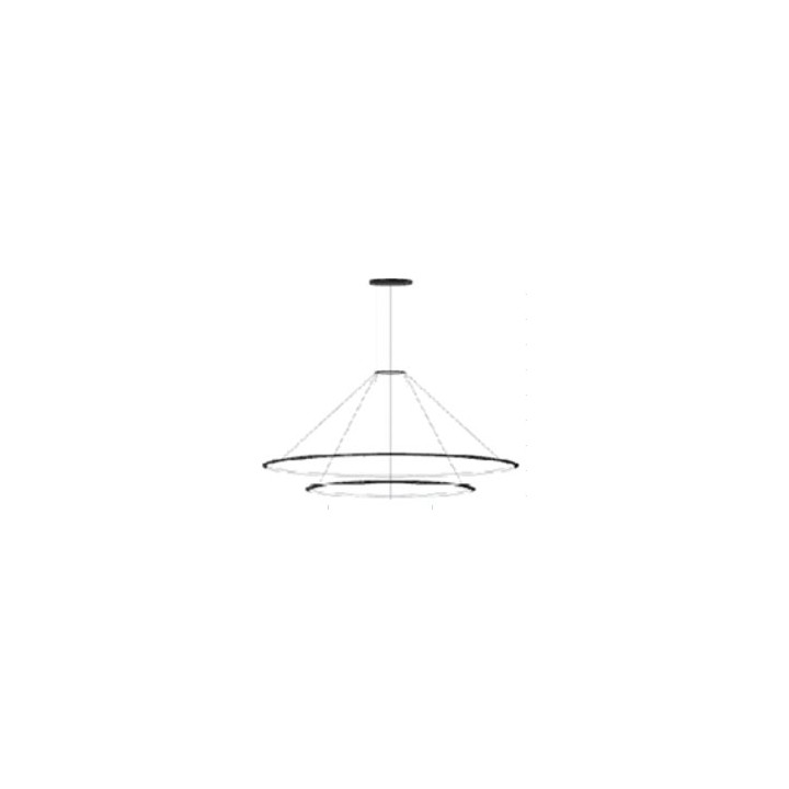Lámpara Colgante Circular Downward 2 Rings (ø1200 ø900) LED 109.1W 3733lm 2700K Blanco Leds C4 CS4M-00V9AZOU14