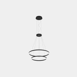 Lámpara Colgante Circular Downward 2 Rings (ø900 ø600) LED 77.3W 2942lm 3000K Negro Leds C4 CS4N-00W9AZRU05