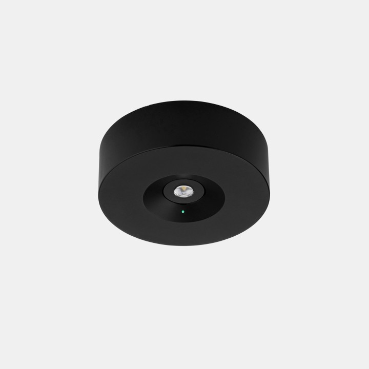 Luminaria de emergencia REDO Superficie IP20 Negro, 200lm -3h /Permanente Leds C4 EM05-0203PN6000