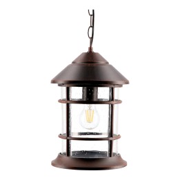 Lámpara Colgante IP23 Siros E27 100W Marrón óxido 1340lm Forlight PX-0025-OXI