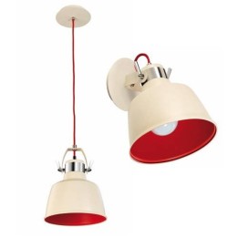 Lámpara Colgante/Aplique VINTAGE Blanco Antiguo/Rojo