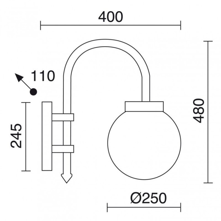 Aplique clásico BOOM IP43 E27 42W Blanco DOPO 036B-G05X1A-01
