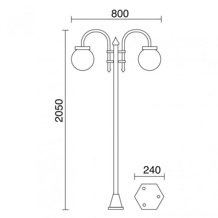 Columna clásica 2 brazos BOOM IP43 E27 2x42W 1915mm Blanco DOPO 036E-G05X1A-01