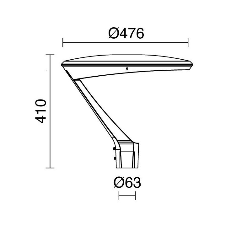Luminaria para poste VENT IP66 LED SMD 35.50W 5770lm CRI80 3000K 95º 410mm Antracita CRISTHER 1001A-L3140A90-04