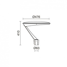Luminaria para poste VENT IP66 LED SMD 67.50W 10750lm CRI80 3000K 95º 410mm Antracita CRISTHER 1001A-L3175A90-04