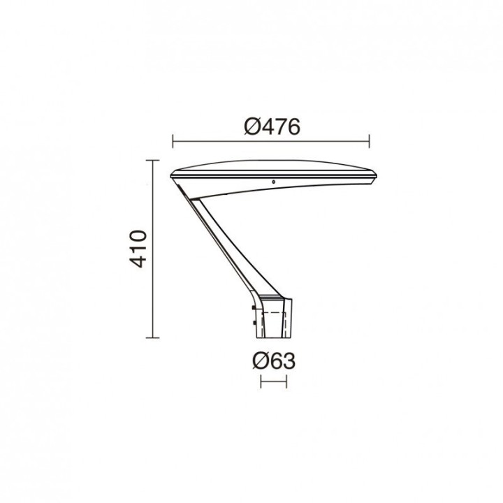 Luminaria para poste VENT IP66 LED SMD 35.50W 6000lm CRI80 4000K 95º 410mm Antracita CRISTHER 1001A-L3340A90-04