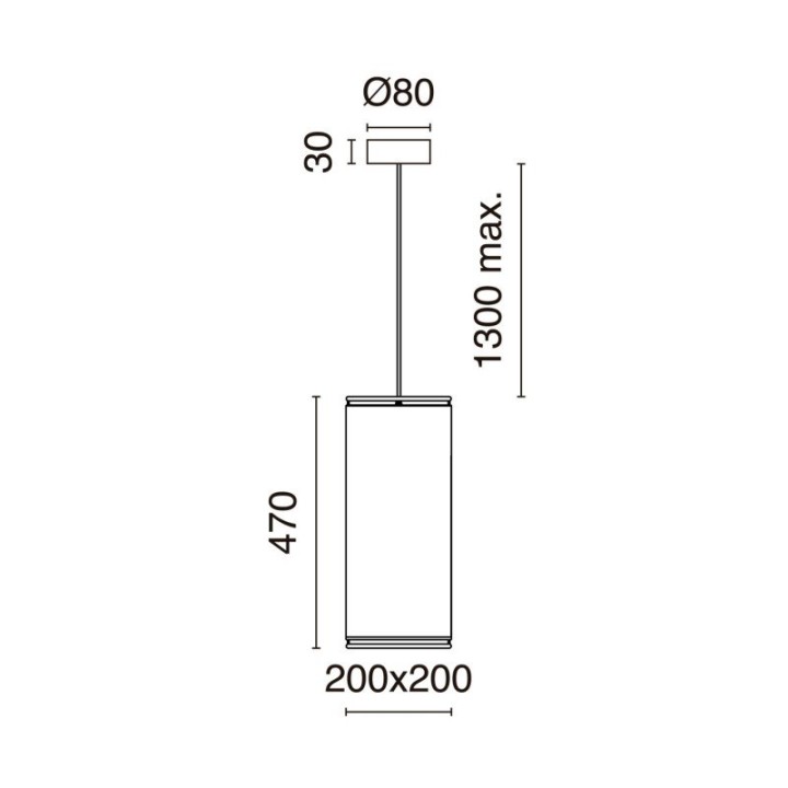 Suspensión AKIRO Small E27 15W Negro EXO 1014A-G05X1A-02