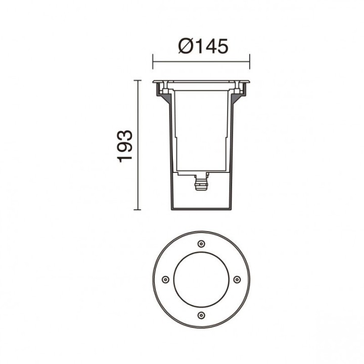 Empotrable suelo MALVA IP67 LED COB 7W 860lm CRI80 3000K 10º Inox CRISTHER 1023A-L3107B10-30