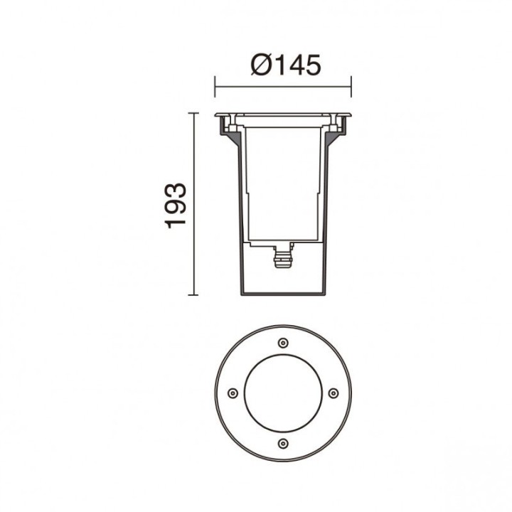 Empotrable suelo MALVA IP67 LED COB 7W 860lm CRI80 3000K 56º Inox CRISTHER 1023A-L3107B50-30