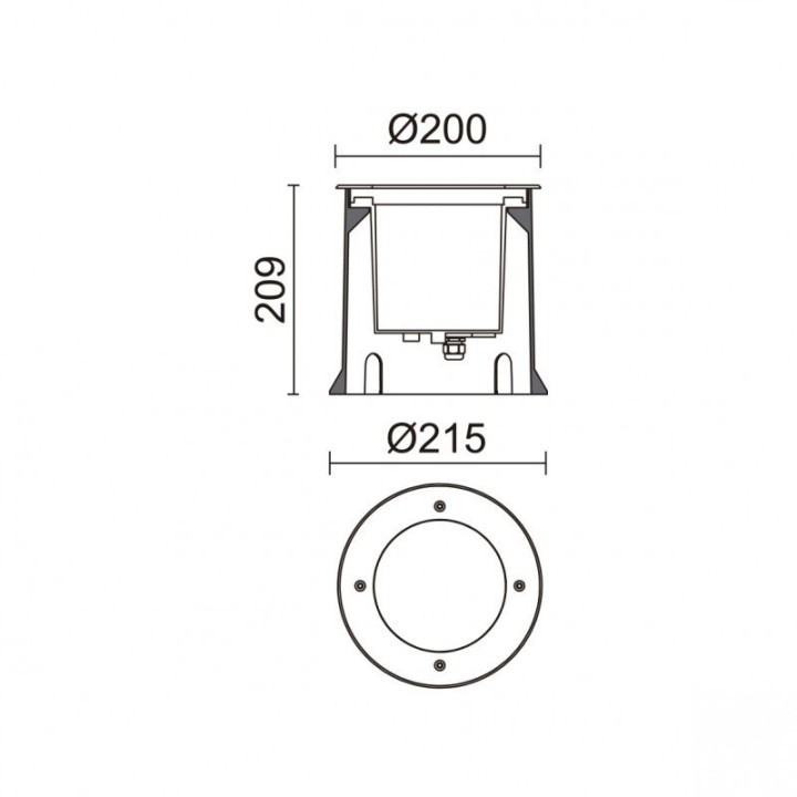 Empotrable suelo MALVA Asymmetric IP67 LED COB 12W 1750lm CRI80 4000K 25º Inox CRISTHER 1023C-L3316B30-30