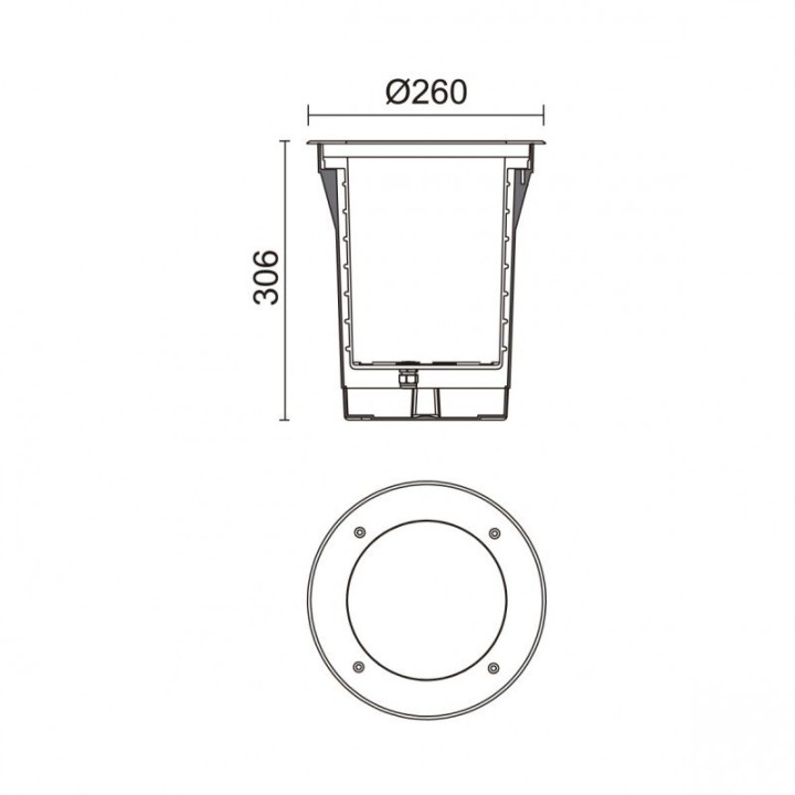 Empotrable suelo MALVA Asymmetric IP67 LED SMD 26W 3540lm CRI80 3000K 25º Inox CRISTHER 1023E-L3125B30-30