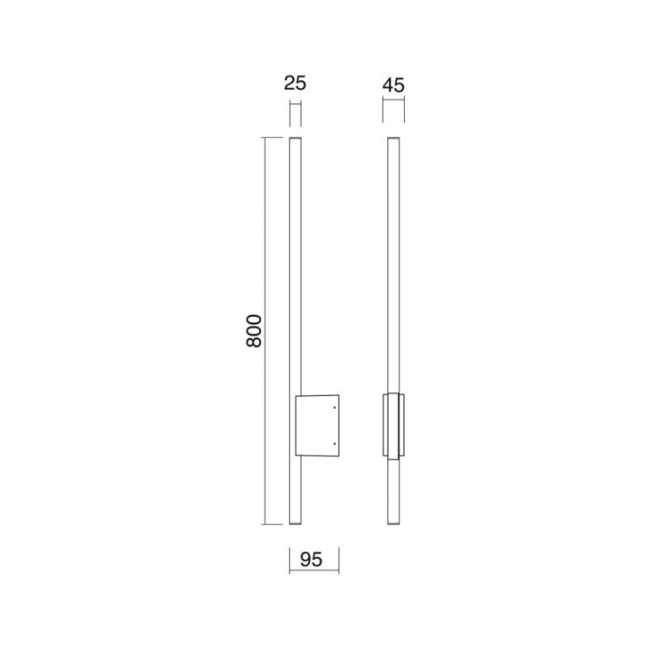 Aplique LANCE IP65 LED SMD 10.50W 1150lm CRI80 3000K Antracita CRISTHER 1024B-L3112BX0-04