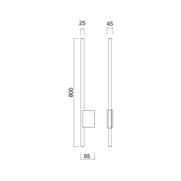 Aplique LANCE IP65 LED SMD 10.50W 1280lm CRI80 4000K Antracita CRISTHER 1024B-L3312BX0-04