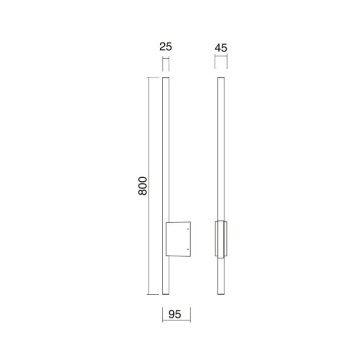 Aplique LANCE IP65 LED SMD 10.50W 1280lm CRI80 4000K Antracita CRISTHER 1024B-L3312BX0-04