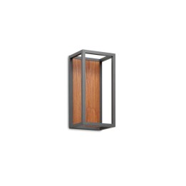 Aplique SIMIL IP54 LED SMD 6.50W 1020lm CRI80 3000K 50º Antracita Efecto Madera DOPO 1027A-L3107BX0-04