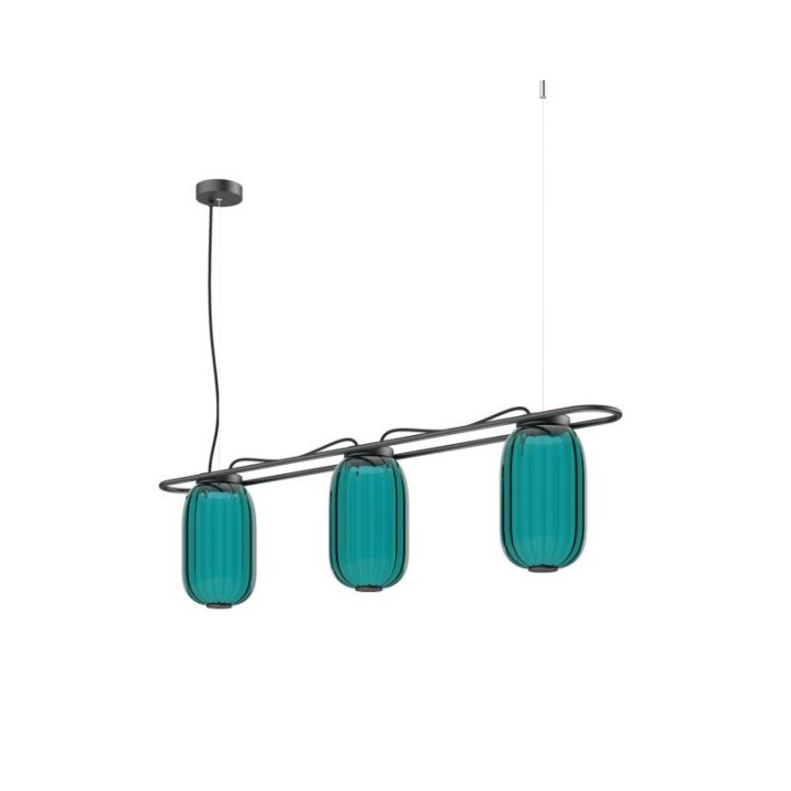 Suspensión KRISTA D163 Corte de fase C LED SMD AC 3x10W 830lm CRI90 2700K Negro Azul EXO 1028F-L38RCB-02-06