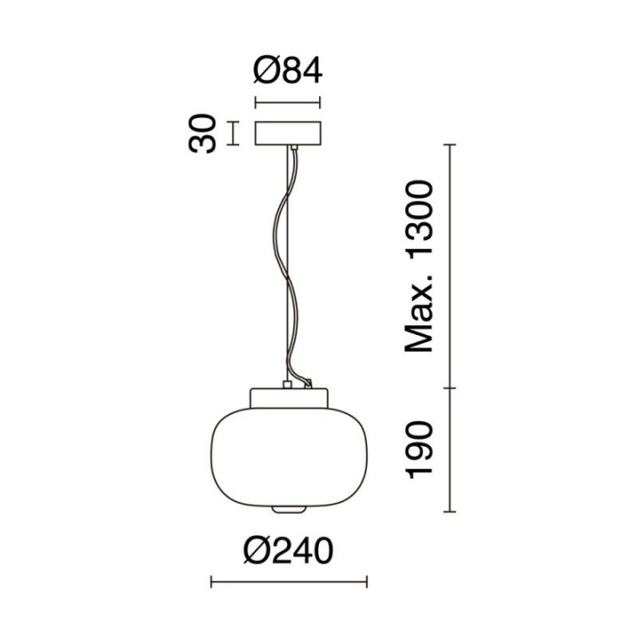 Suspensión KRISTA D240 Corte de fase C LED SMD AC 19W 830lm CRI90 2700K Negro Fumé gris EXO 1028H-L38RCB-02-FG