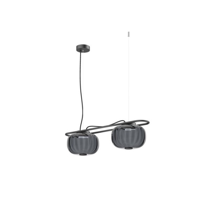 Suspensión KRISTA D240 Corte de fase C LED SMD AC 2x10W 830lm CRI90 2700K Negro Fumé gris EXO 1028I-L38RCB-02-FG