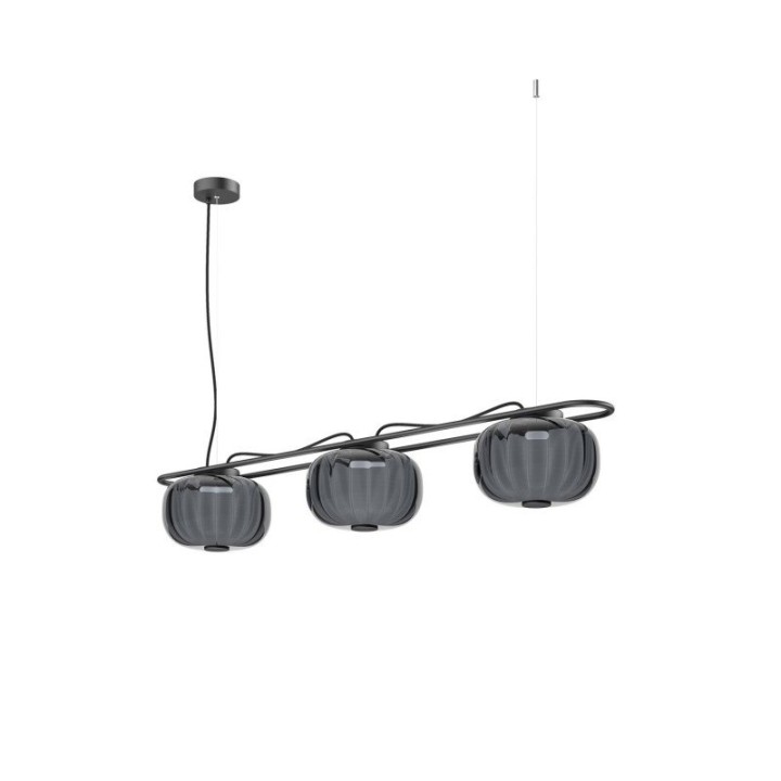 Suspensión KRISTA D240 Corte de fase C LED SMD AC 3x10W 830lm CRI90 2700K Negro Fumé gris EXO 1028J-L38RCB-02-FG