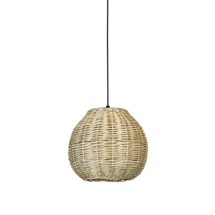 Suspensión NATURAL Small E27 15W Negro Mimbre claro EXO 1029A-G05X1A-02-M1