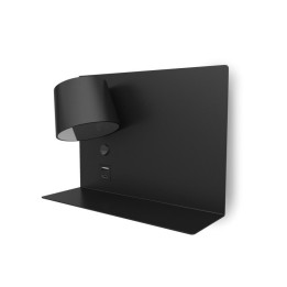 Aplique lector SERENE Right LED SMD 6W 732lm CRI80 2700K USB A-USB C Negro EXO 1031B-L3106B-02