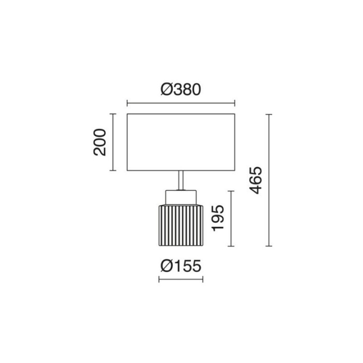 Sobremesa CERAMIC E27 15W Negro Algodón gris EXO 1033B-G05X1A-02-CK