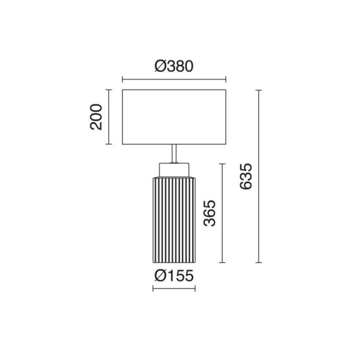 Sobremesa CERAMIC E27 15W Blanco Algodón blanco EXO 1033C-G05X1A-01-CA