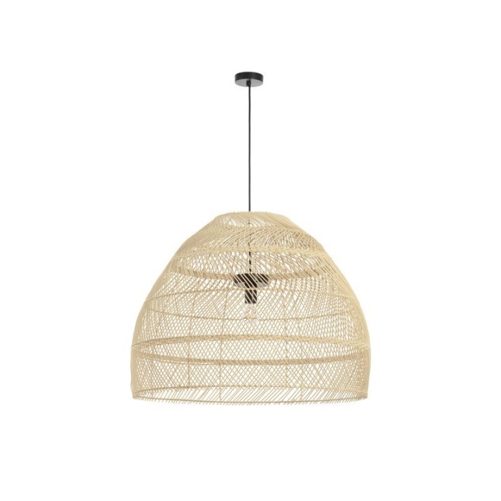 Suspensión VIETNAM XL E27 15W Negro Mimbre claro EXO 1037B-G05X1A-02-M1