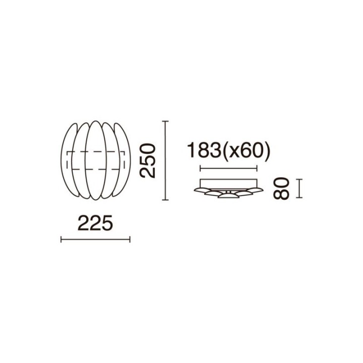 Aplique PETAL LED SMD 20W 2059lm CRI80 3000K Negro EXO 1039A-L3120B-02