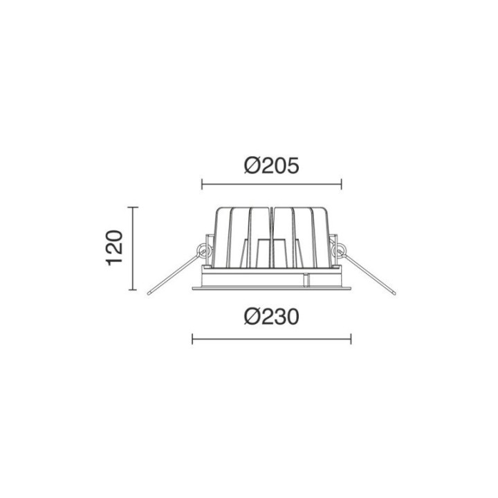 Empotrable techo ATIC IP65 LED COB 37W 6155lm CRI80 4000K 90º Blanco CRISTHER 1040D-L3337M90-01