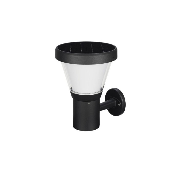 Aplique solar ERGO IP65 LED SMD 4.50W 435lm/445lm CRI80 3000K/4000K 90º Crepuscular Negro DOPO 1044A-L4105K-02