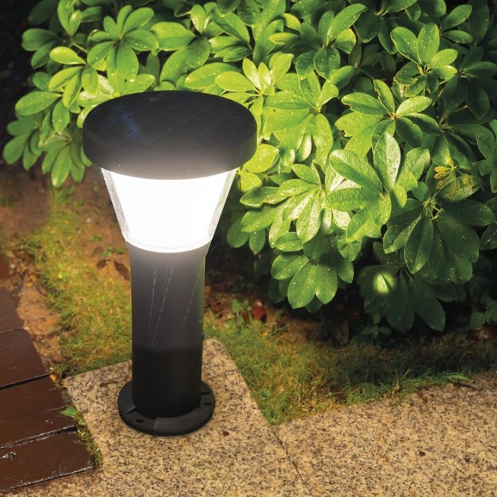 Baliza solar ERGO IP65 LED SMD 4.50W 435lm/445lm CRI80 3000K/4000K 90º Crepuscular 380mm Negro DOPO 1044B-L4105K-02
