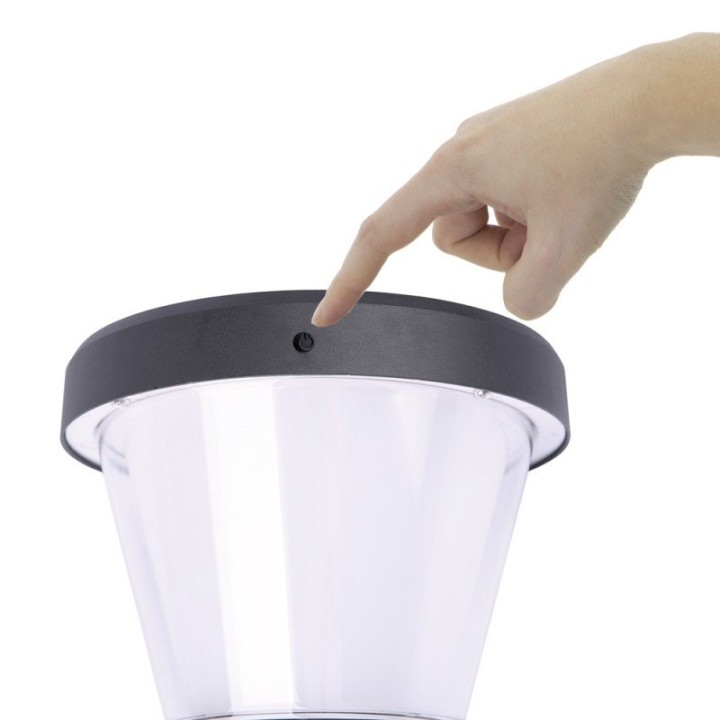 Baliza solar ERGO IP65 LED SMD 4.50W 435lm/445lm CRI80 3000K/4000K 90º Crepuscular 380mm Negro DOPO 1044B-L4105K-02