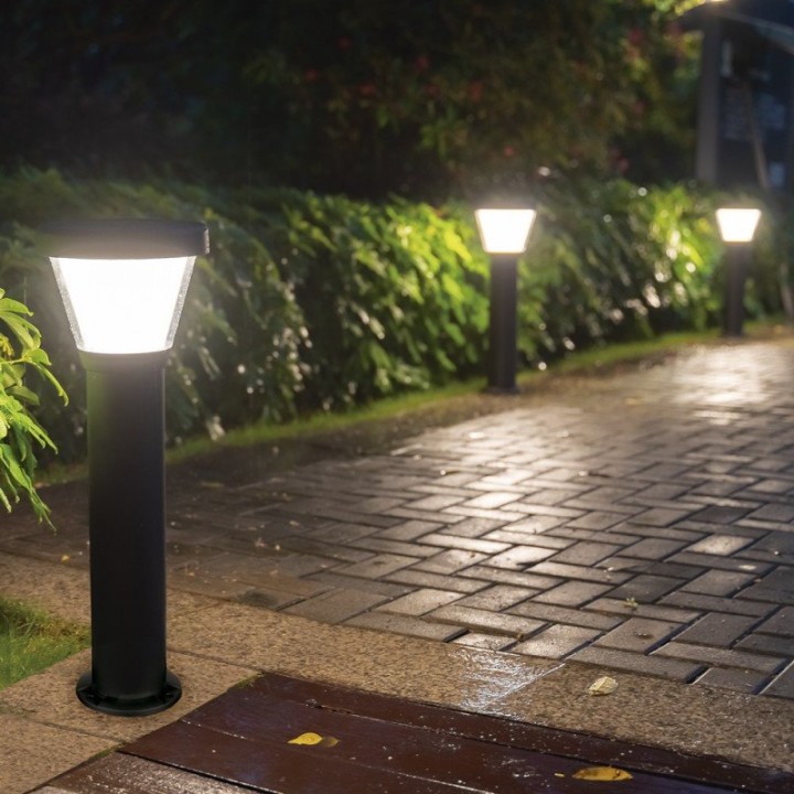 Baliza solar ERGO IP65 LED SMD 4.50W 435lm/445lm CRI80 3000K/4000K 90º Crepuscular 680mm Negro DOPO 1044C-L4105K-02