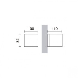 Aplique ISORA IP65 Corte de fase L,C LED COB AC 4W 355lm CRI90 4000K Gris DOPO 157A-L0205B-03