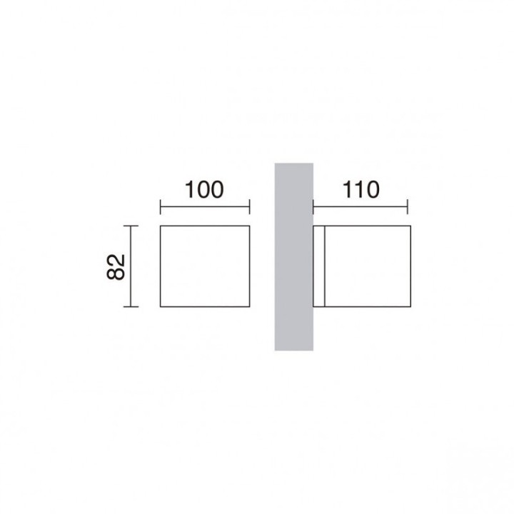 Aplique ISORA IP65 Corte de fase L,C LED COB AC 2x4W 355lm CRI90 4000K up-down Blanco DOPO 157B-L02G8B-01